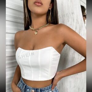 White Tube Crop Top